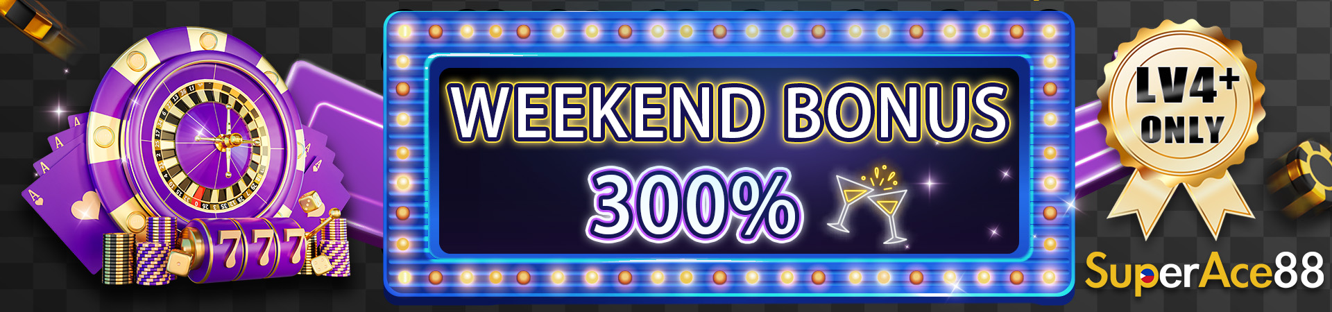 Deposit Bonus in weekend 100 Get 300