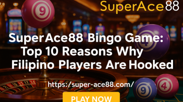 SuperAce88 Bingo Game promotional banner showing bingo balls and casino background.